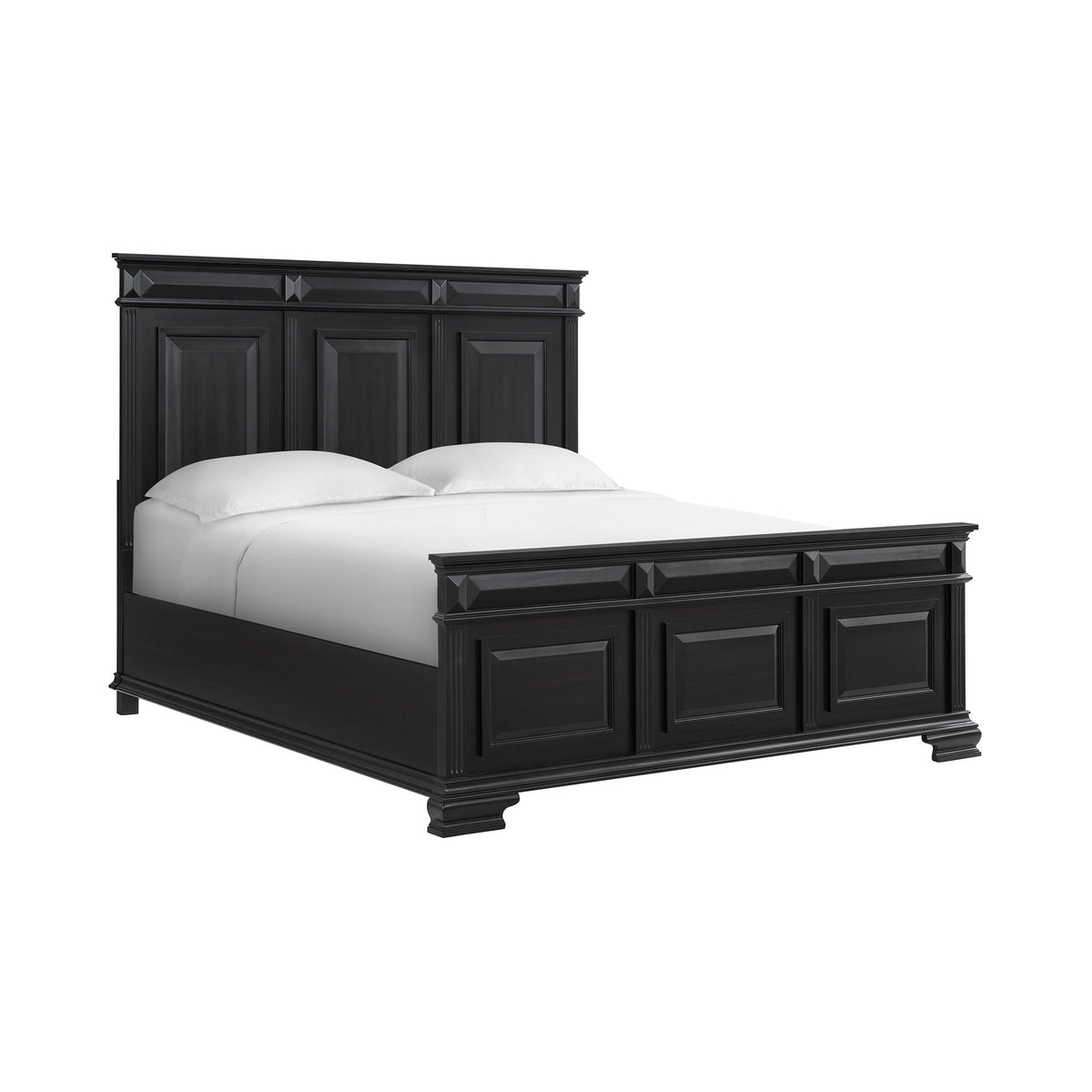 Bridgestone King 4PC Bedroom Set with 2 Nightstands & Chest in Black