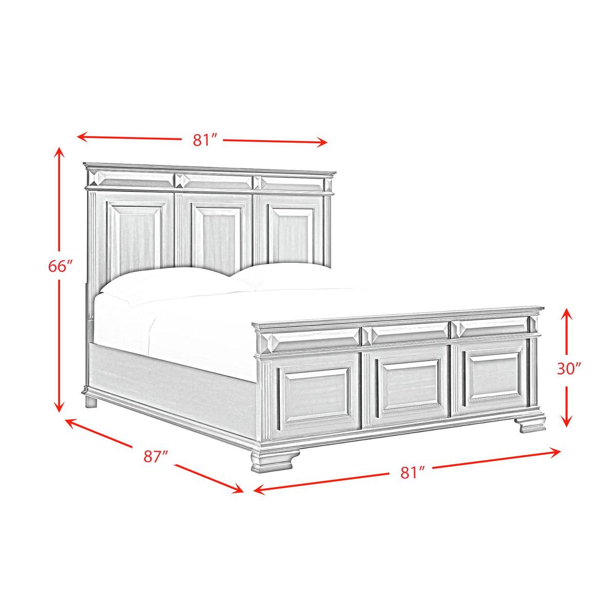 Bridgestone King Panel 5PC Bedroom Set in Black