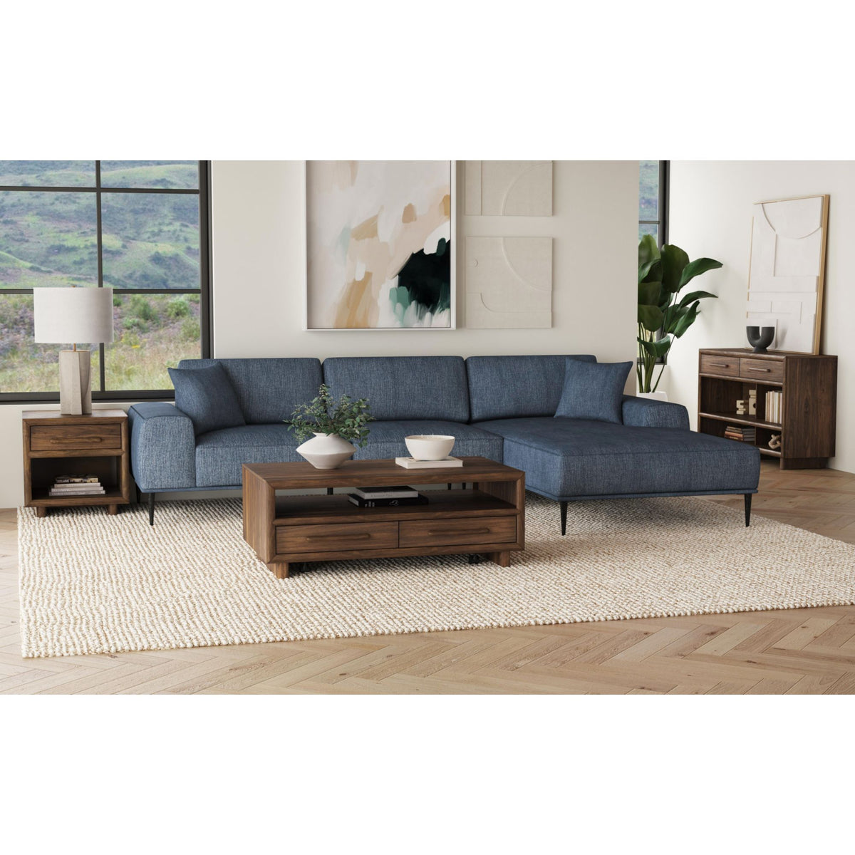 Brisbane 3PC Occasional Table Set in Brown-Coffee Table, End Table & Sofa Table