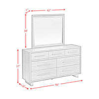 Brisbane Dresser and Mirror Set with LED in Brown