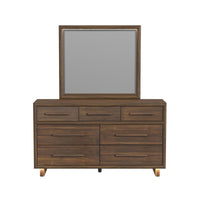 Brisbane Dresser and Mirror Set with LED in Brown