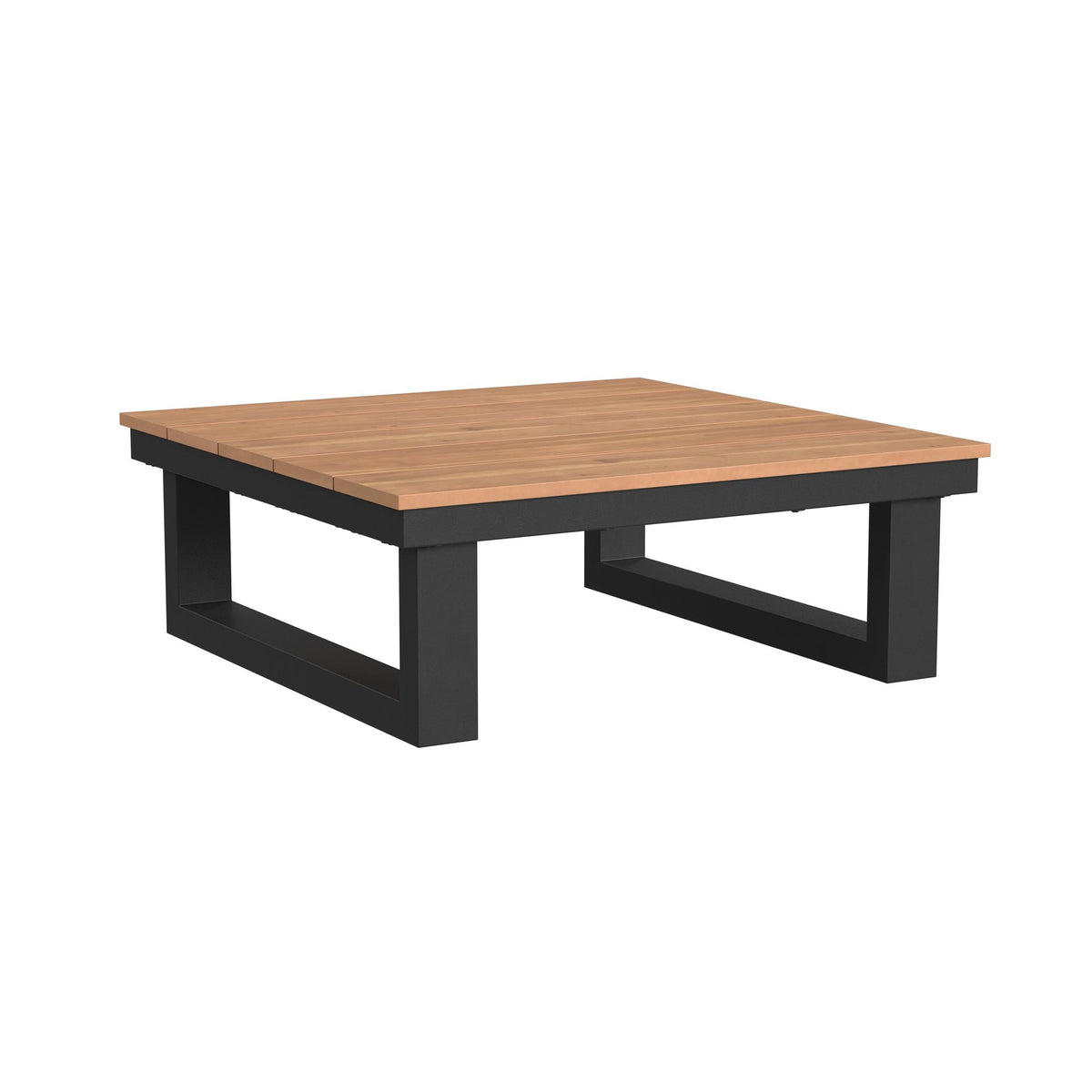 Cabana Coffee Table with Natural Top in Black