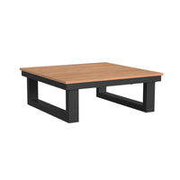 Cabana Coffee Table with Natural Top in Black