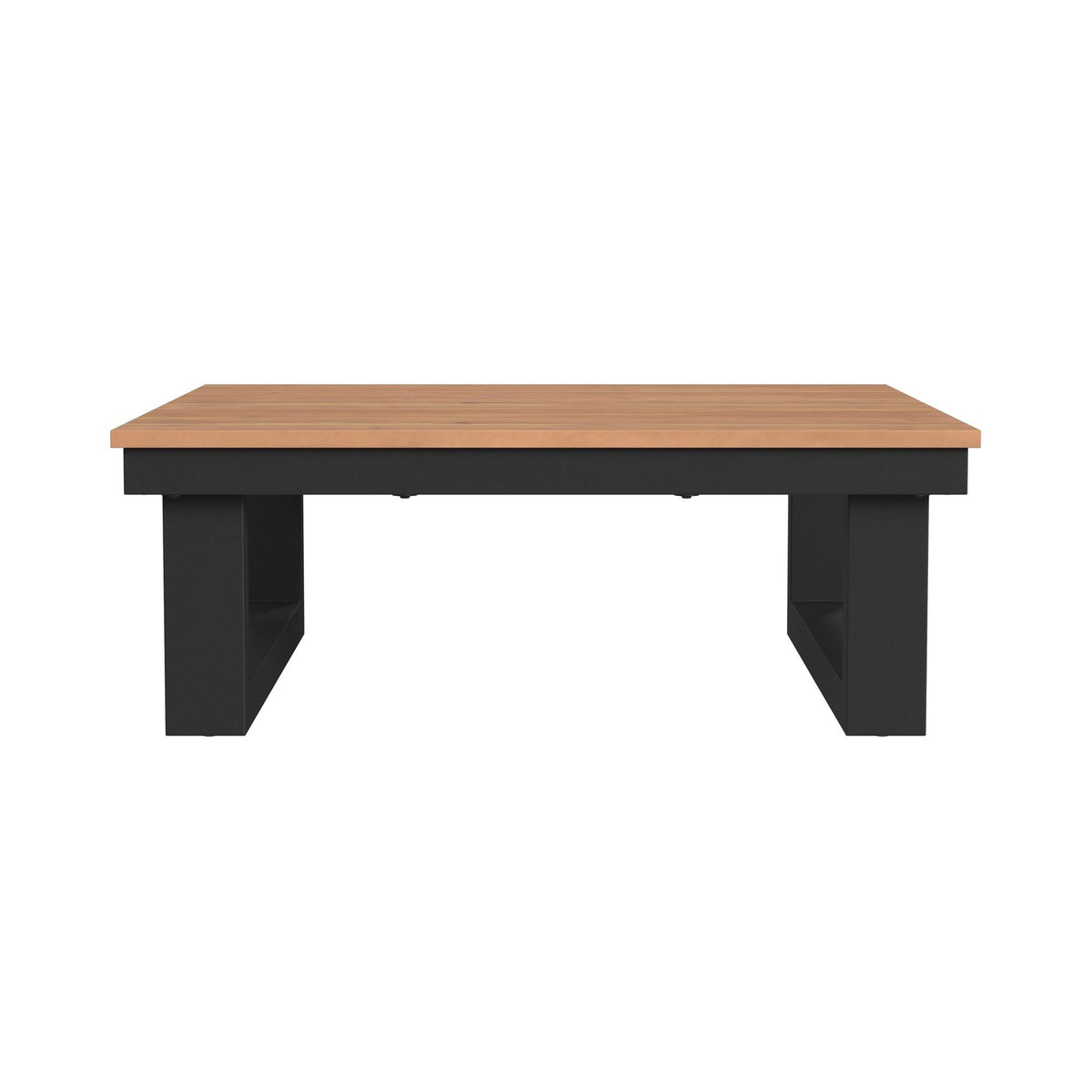 Cabana Coffee Table with Natural Top in Black