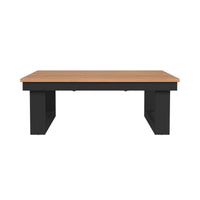 Cabana Coffee Table with Natural Top in Black