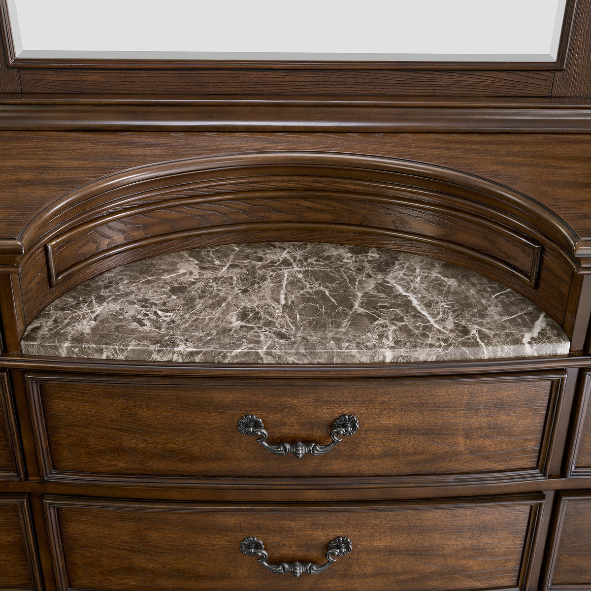 Cadenza Queen UPH 5PC Bedroom Set with Black PU in Brown