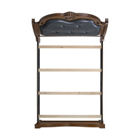 Cadenza Queen UPH 5PC Bedroom Set with Black PU in Brown