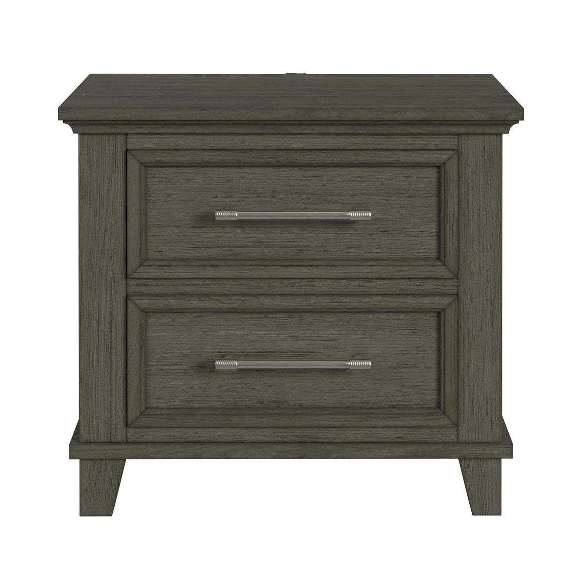 Canterbury 2-Drawer Nightstand with USB in Grey