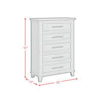 Canterbury Queen Storage 5PC Bedroom Set with 2 Nightstands, Dresser & Chest in Grey