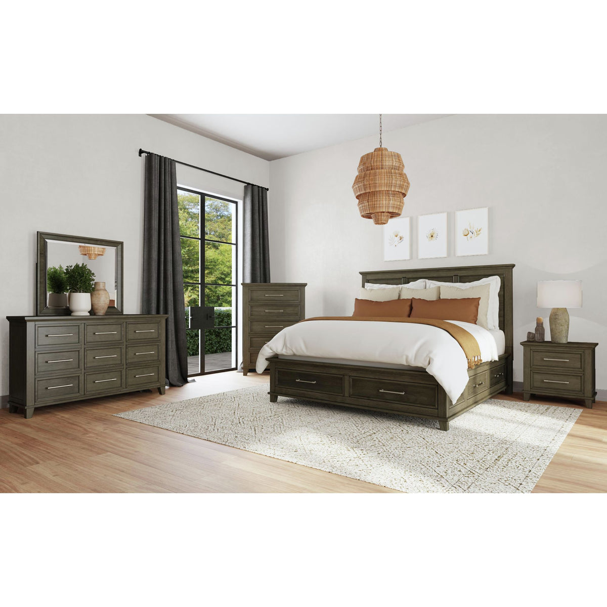 Canterbury King Storage Bed in Grey