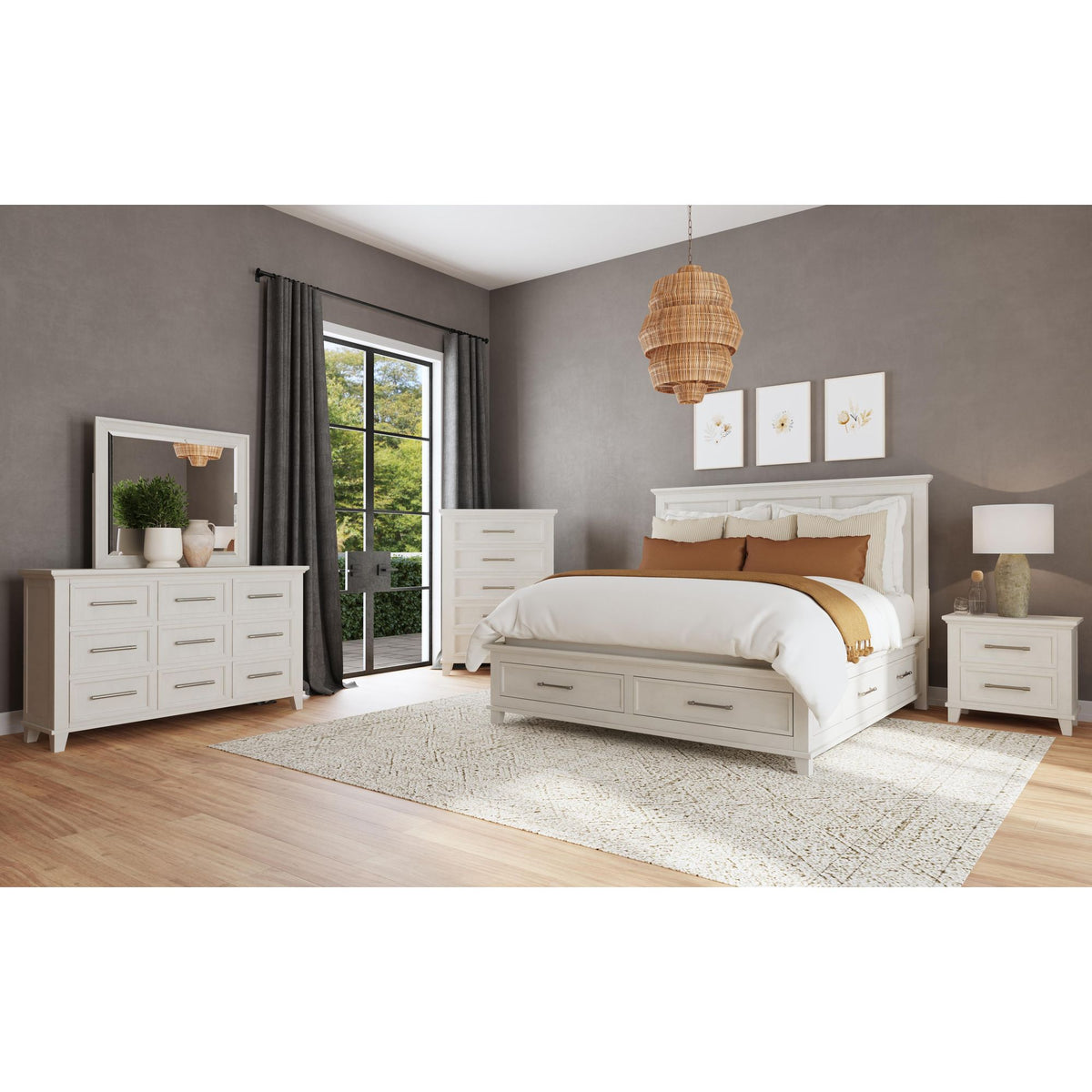 Canterbury King Storage Bed in Ivory