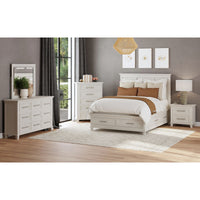 Canterbury Queen Storage 3PC Bedroom Set in Ivory