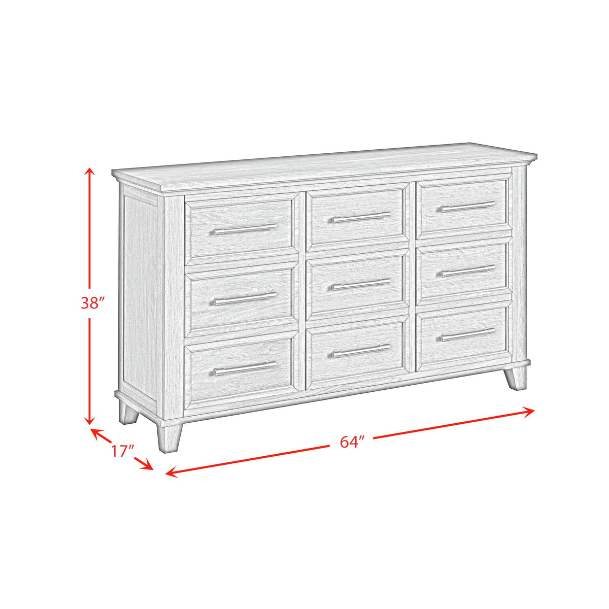Canterbury Queen Storage 4PC Bedroom Set with 2 Nightstands & Dresser in Grey
