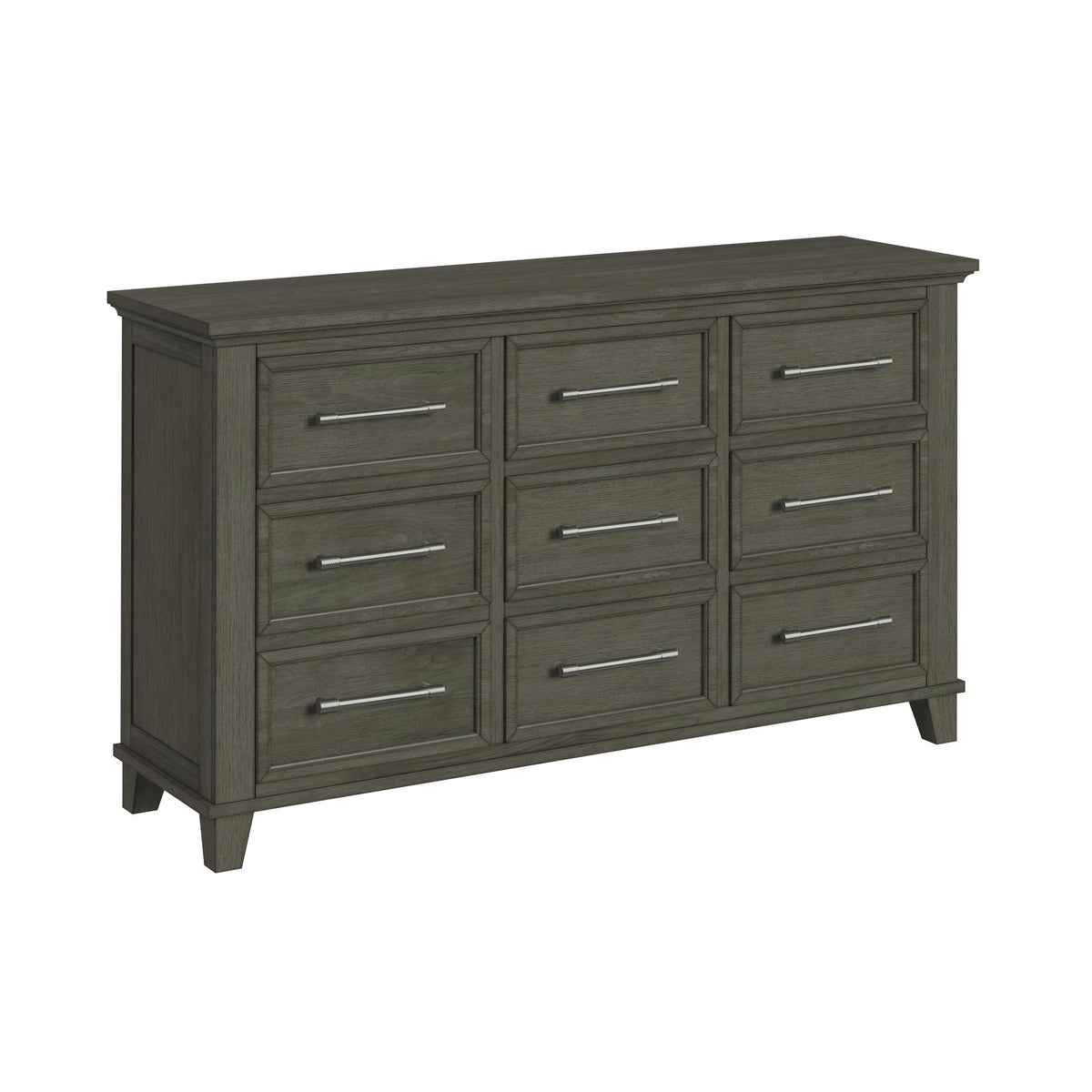 Canterbury King Storage 5PC Bedroom Set with 2 Nightstands, Dresser & Chest in Grey