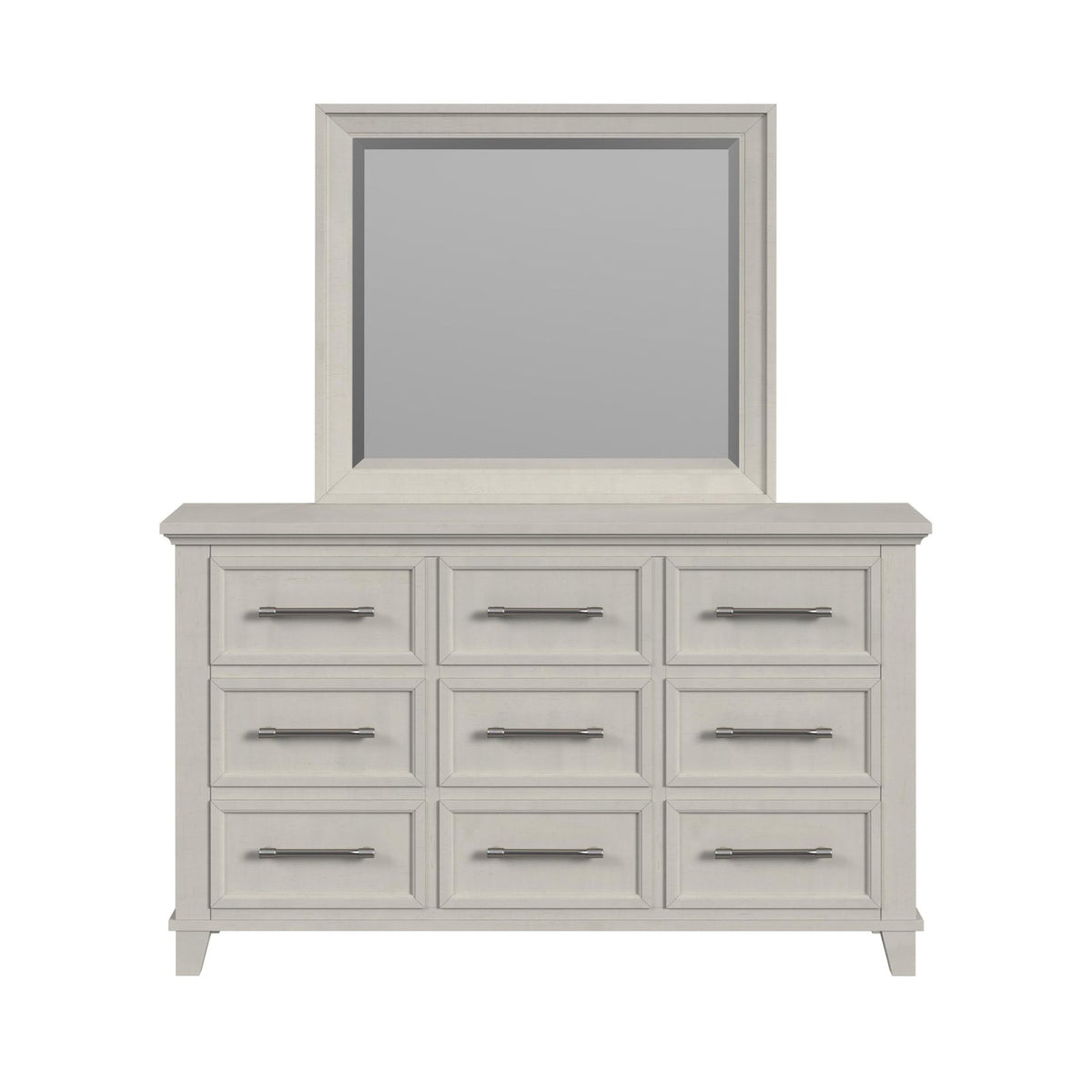 Canterbury Dresser and Mirror Set in Ivory