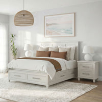 Canterbury Queen Storage 3PC Bedroom Set with 2 Nightstands in Ivory