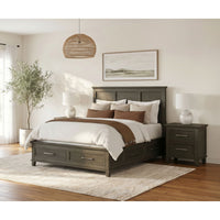 Canterbury King Storage 3PC Bedroom Set with 2 Nightstands in Grey