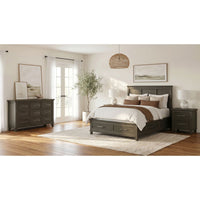 Canterbury Queen Storage 4PC Bedroom Set with 2 Nightstands & Dresser in Grey