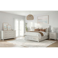 Canterbury Queen Storage 4PC Bedroom Set with 2 Nightstands & Dresser in Ivory