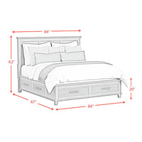 Canterbury King Storage Bed in Ivory