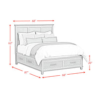 Canterbury Queen Storage Bed in Ivory