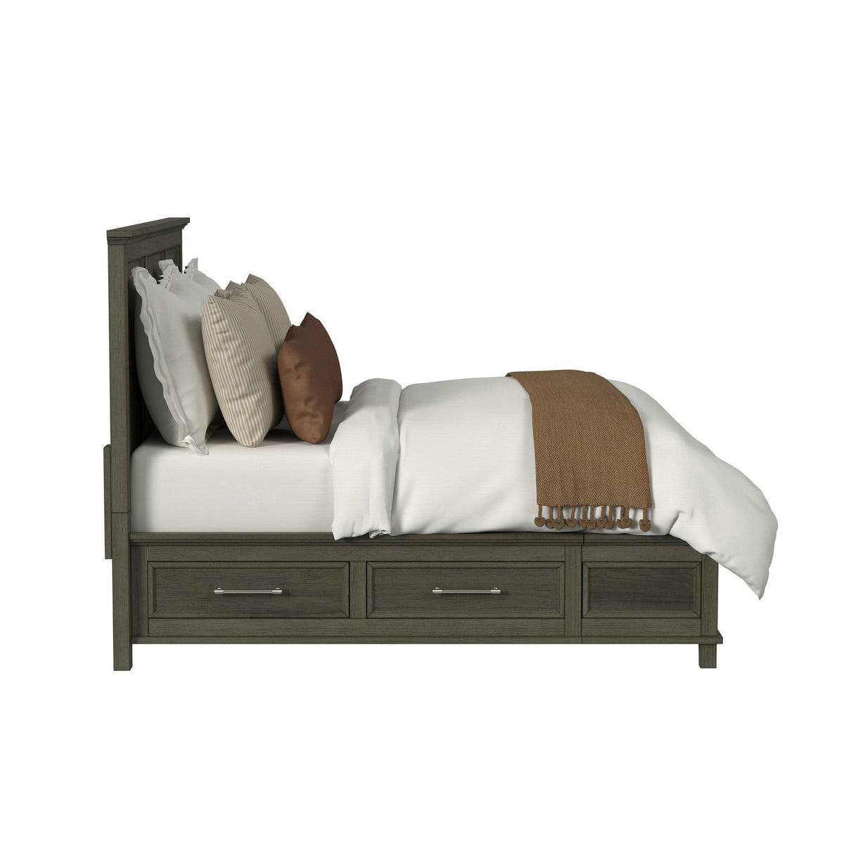 Canterbury Queen Storage Bed in Grey