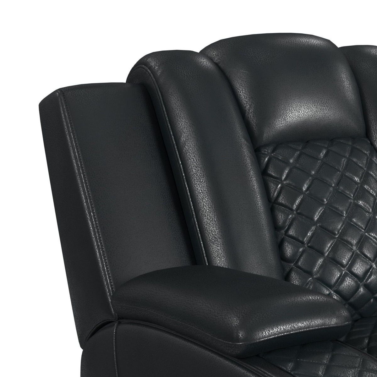 Carlo Power Motion Sofa with Power Headrest, Dropdown Table, Power strip, led and reading light in Pebble Black