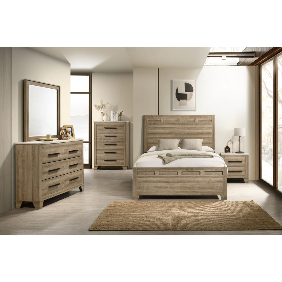Caro Queen Bed in Natural