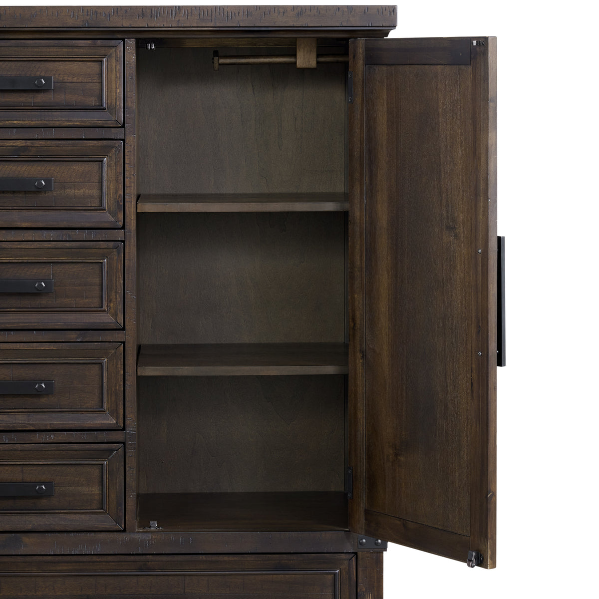 Colorado City 6-Drawer Door Chest in Charcoal
