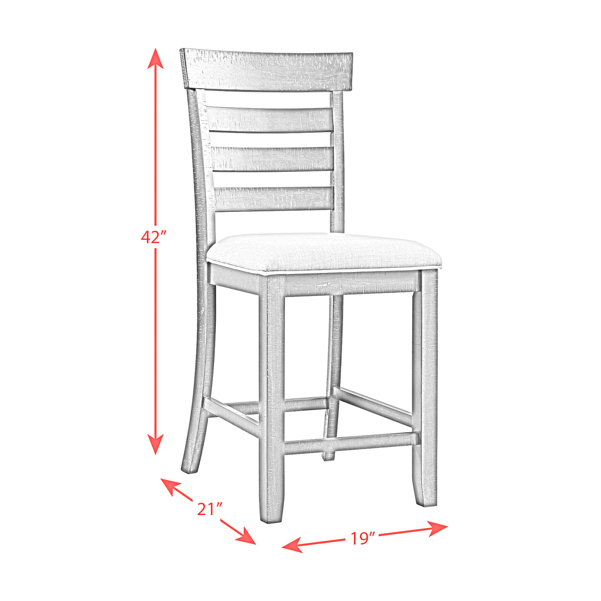 Colorado Counter Side Chair With Cushion Seat (2pcs per pack)