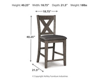 Caitbrook Counter Height Dining Table and 4 Barstools
