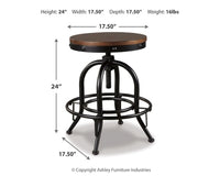 Valebeck Counter Height Dining Table and 4 Barstools