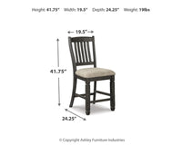 Tyler Creek Counter Height Dining Table and 4 Barstools with Server