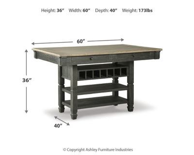 Tyler Creek Counter Height Dining Table and 4 Barstools with Server