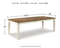 Realyn Extension Dining Table and 6 Chairs