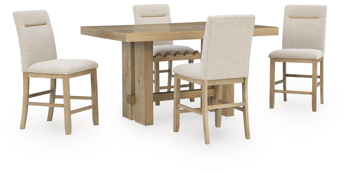 Lasinger Counter Height Dining Table and 4 Barstools