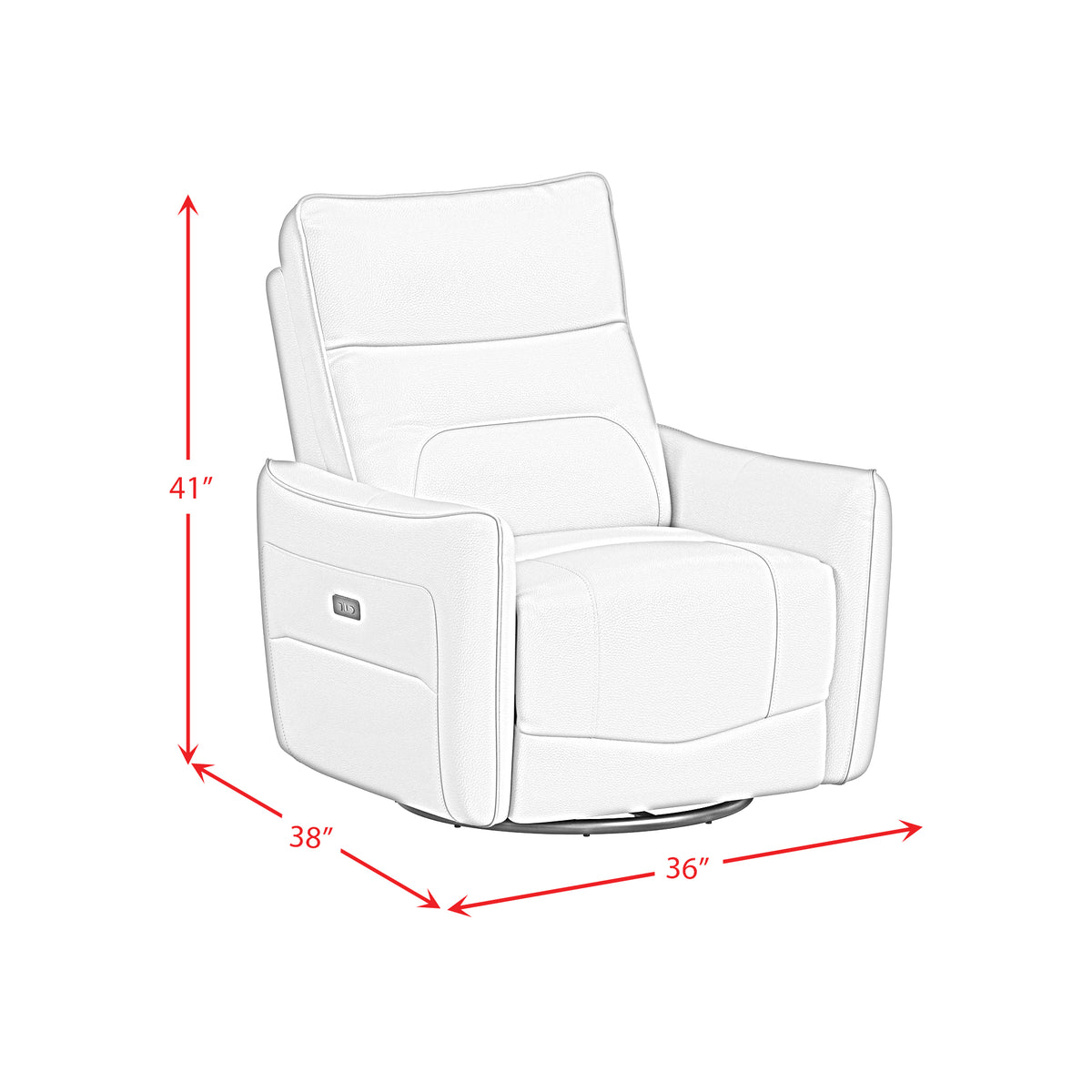 Deco P1 Recliner with Glider and Swivel in Del Mar Grey