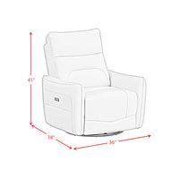 Deco P1 Recliner with Glider and Swivel in Del Mar Grey