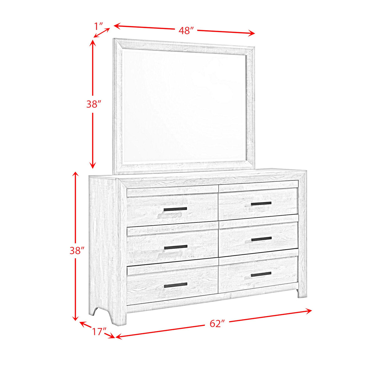 Eleanor Twin Panel 5PC Bedroom Set in Mocha Grey