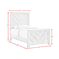 Eleanor Twin Panel 5PC Bedroom Set in Mocha Grey