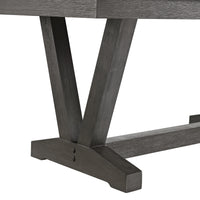 Everdeen 6PC Dining Set in Charcoal-Table, Four Chairs & Bench