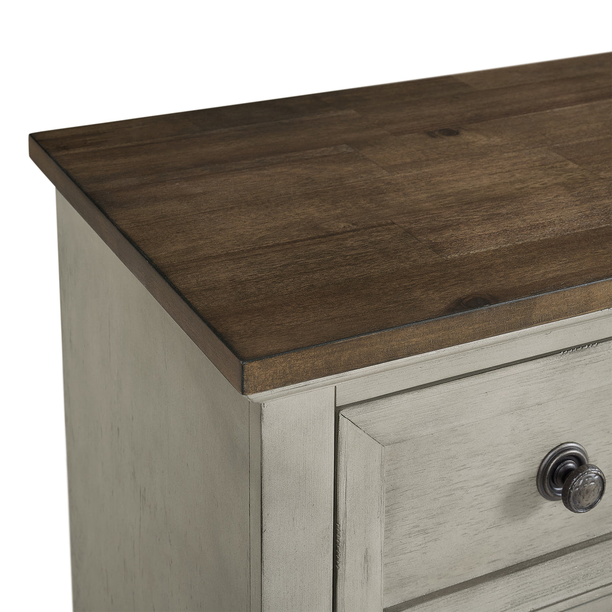 Farmington King Panel 3PC Bedroom Set in Medium Brown and Washed Stone
