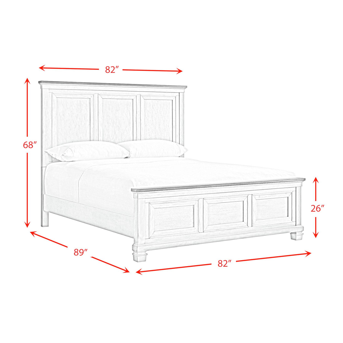 Farmington King Panel 5PC Bedroom Set in Medium Brown and Washed Stone