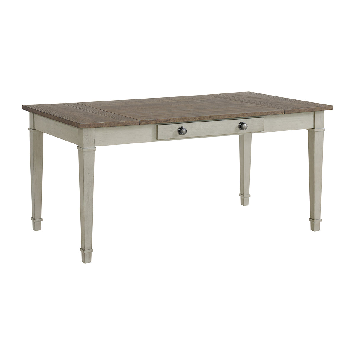 Farmington 5PC Standard Height Dining Set in Medium Brown and Washed Stone-Rectangular Table and Four Chairs