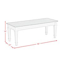 Farmington Storage Dining Bench in Medium Brown and Washed Stone