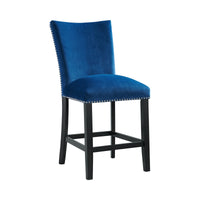 Valentino White 5PC Counter Height Dining Set-Table & Four Blue Chairs