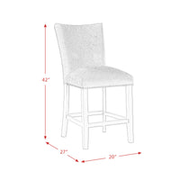 Valentino White 5PC Counter Height Dining Set-Table & Four Blue Chairs