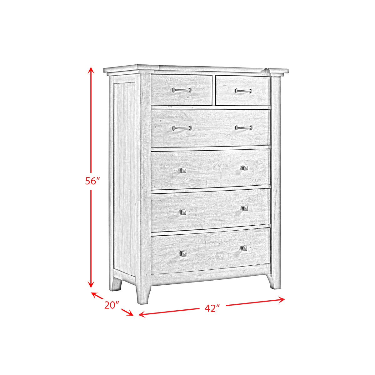 Gage 6-Drawer Chest in Chestnut