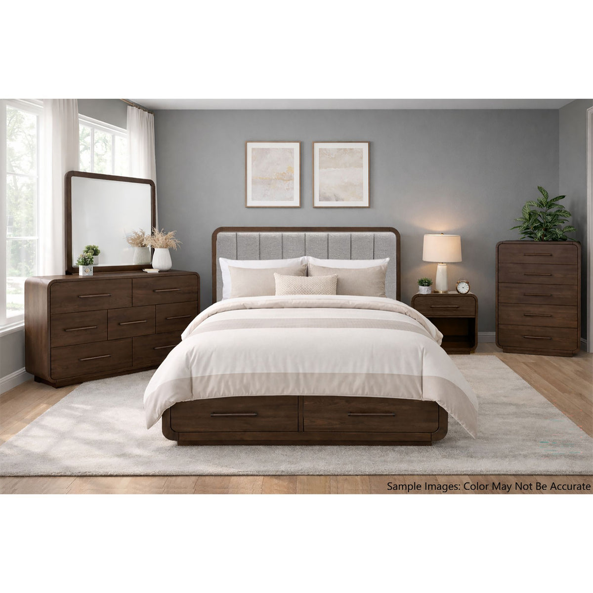 Glinda King Storage Bed in Brown
