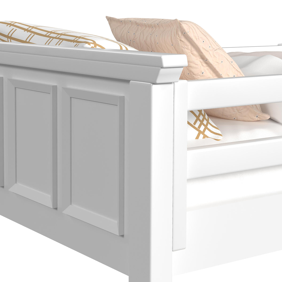 Hampton Kids Twin Over Twin Bunk with Ladder in White